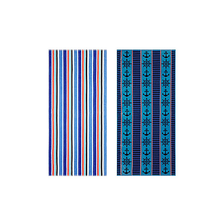 2-Piece Mainstays Americana Mariner & Stripes Cotton Blend Beach Towels (58" x 28", Blue) $4.71 ($2.36 each) + Free S&H w/ Walmart+ or on $35+