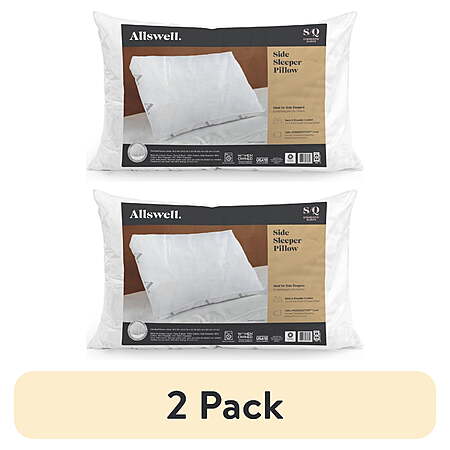 2-Count Allswell Side Sleeper Bed Pillows (Standard/Queen) $12.88 ($6.44 each) + Free S&H w/ Walmart+ or on $35+