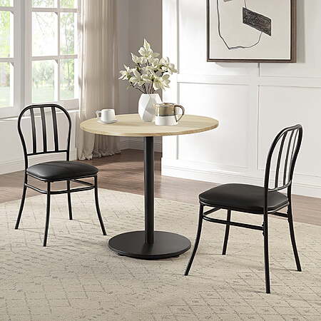 3-Piece Mainstays Indoor Dining Bistro Set w/ Wood Table Top & Black Chairs $36.50 + Free Shipping