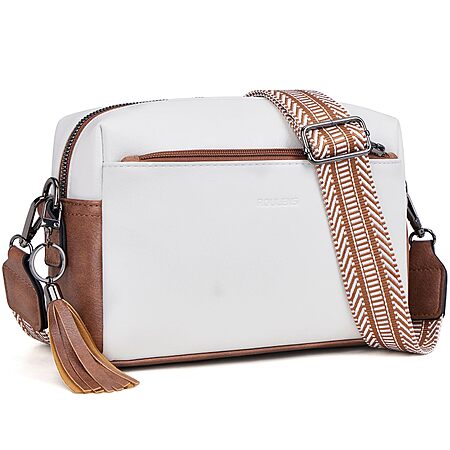 Roulens Triple-Zip Small Crossbody Bag w/ Wide Woven Strap & RFID-Blocking Card Slots (Various) $11.49 + Free Shipping w/ Prime or on $35+