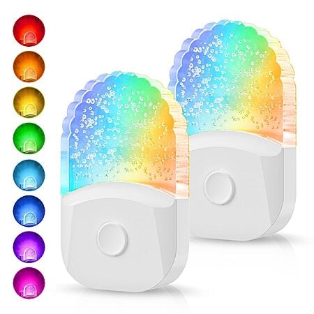 2-Count DORESshop LED Plug-In Night Lights w/ Bubble Design & Dusk-to-Dawn Sensor (RGB or 3000K Warm White) $5.99 ($3 each) & More + Free Shipping w/ Prime or on $35+