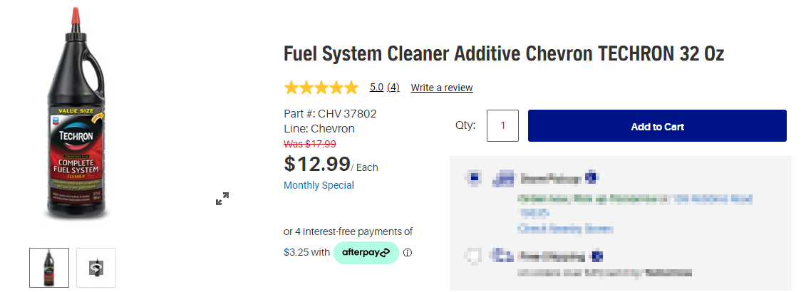 Chevron Techron Concentrate Plus Fuel System Cleaner - 32 oz $12.99 Free pickup