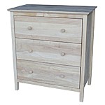 International Concepts Chest with 3 Drawers, Unfinished $159.83