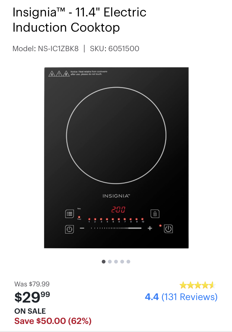 Insignia 11 4 Electric Induction Cooktop 29 99 Slickdeals Net