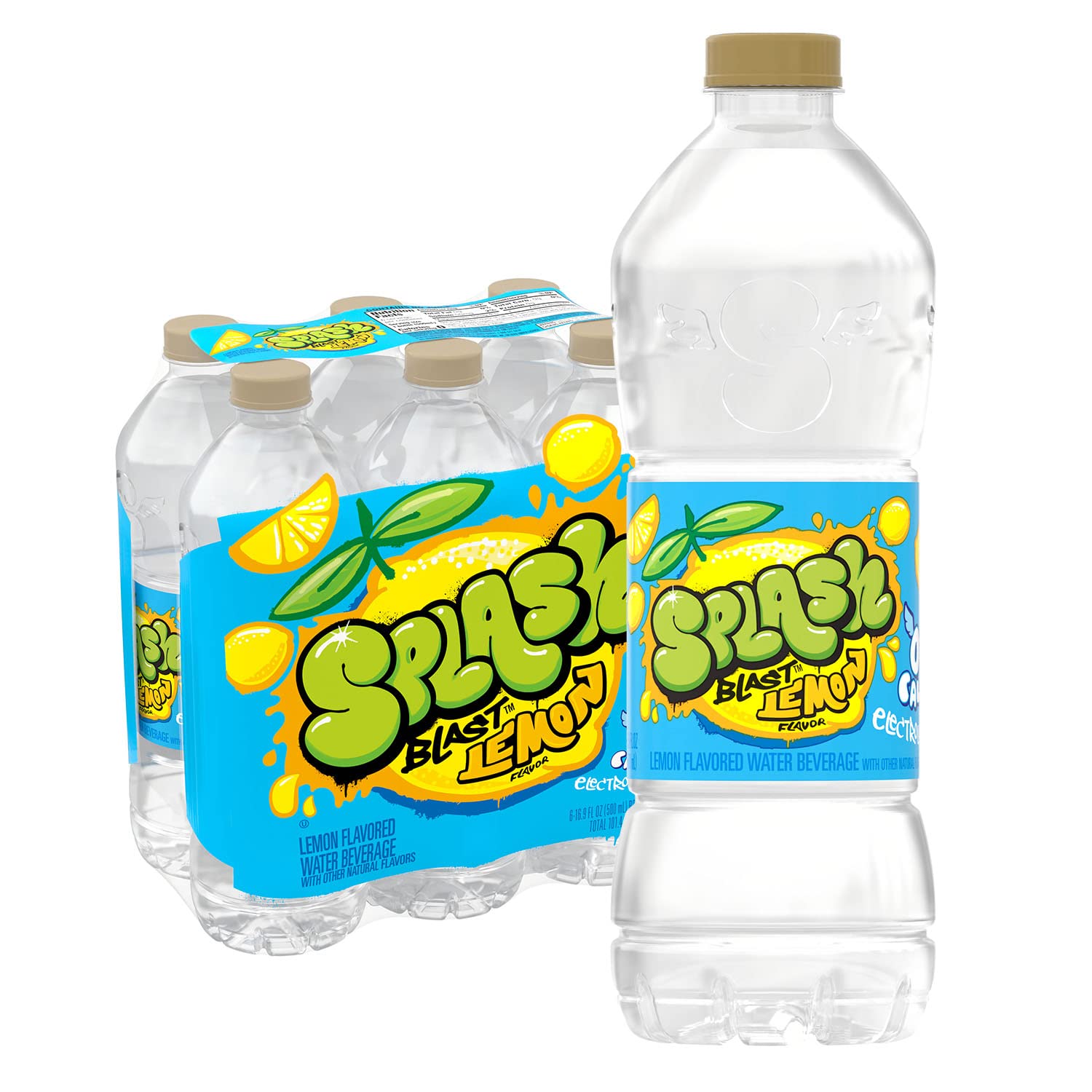 6-Pack 16.9-Oz Splash Blast Flavored Water Beverage (Lemon & Wild Berry) $1.90 ($0.32 each) w/ S&S + Free Shipping w/ Prime or on $35+