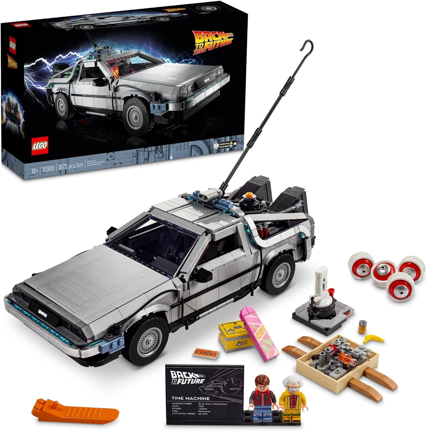 1,872-Piece LEGO Icons: Back to the Future Time Machine Model Car Building Kit (10300) $160 + Free Shipping