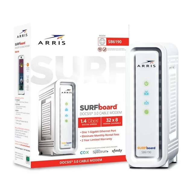 ARRIS Surfboard (32x8) Cable Modem, DOCSIS 3.0 $29.11 + Free Shipping w/ Walmart+ or $35+