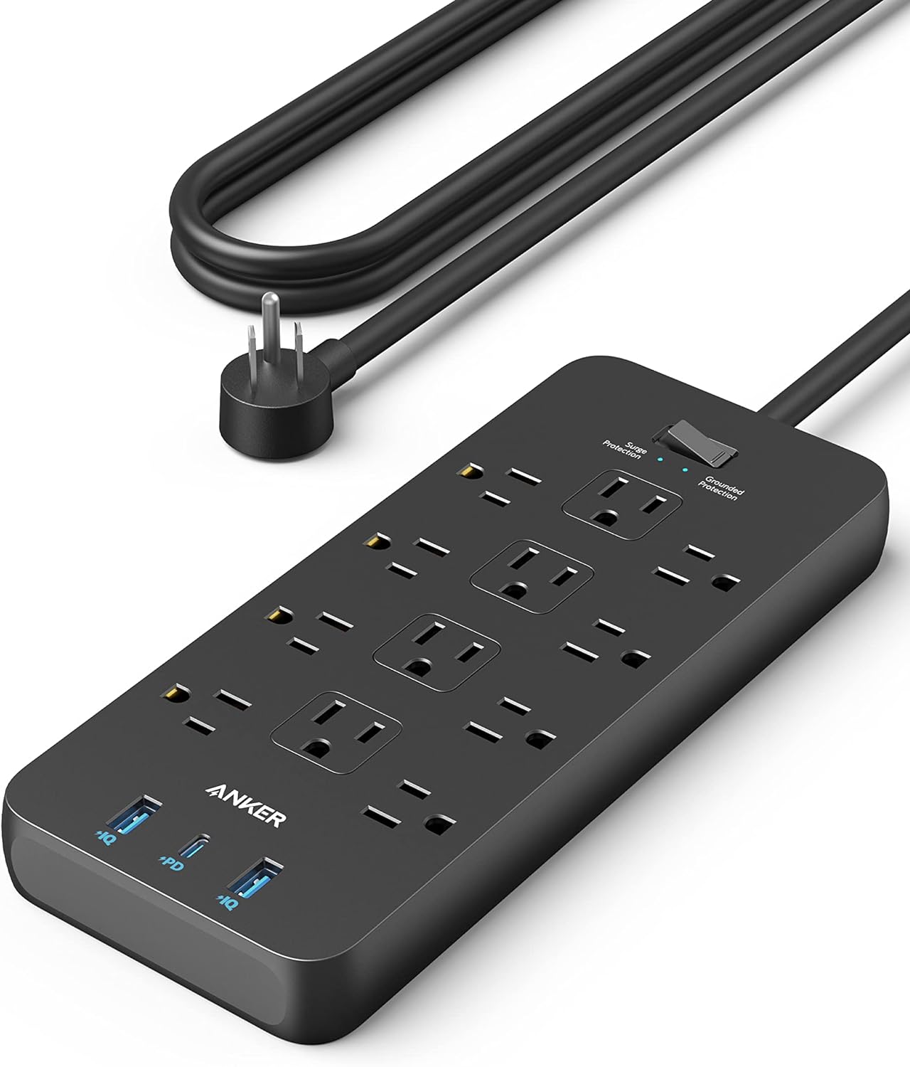 Anker 12-Outlet Surge Protector Power Strip w/ 5' Cable (Black) $22 & More + Free Shipping w/ Prime or on $35+