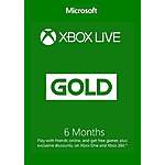 6-Month Xbox Live Gold Membership (Digital Code) $16