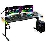 55" GTRACING Large RGB Gaming Desk $70 + Free Shipping