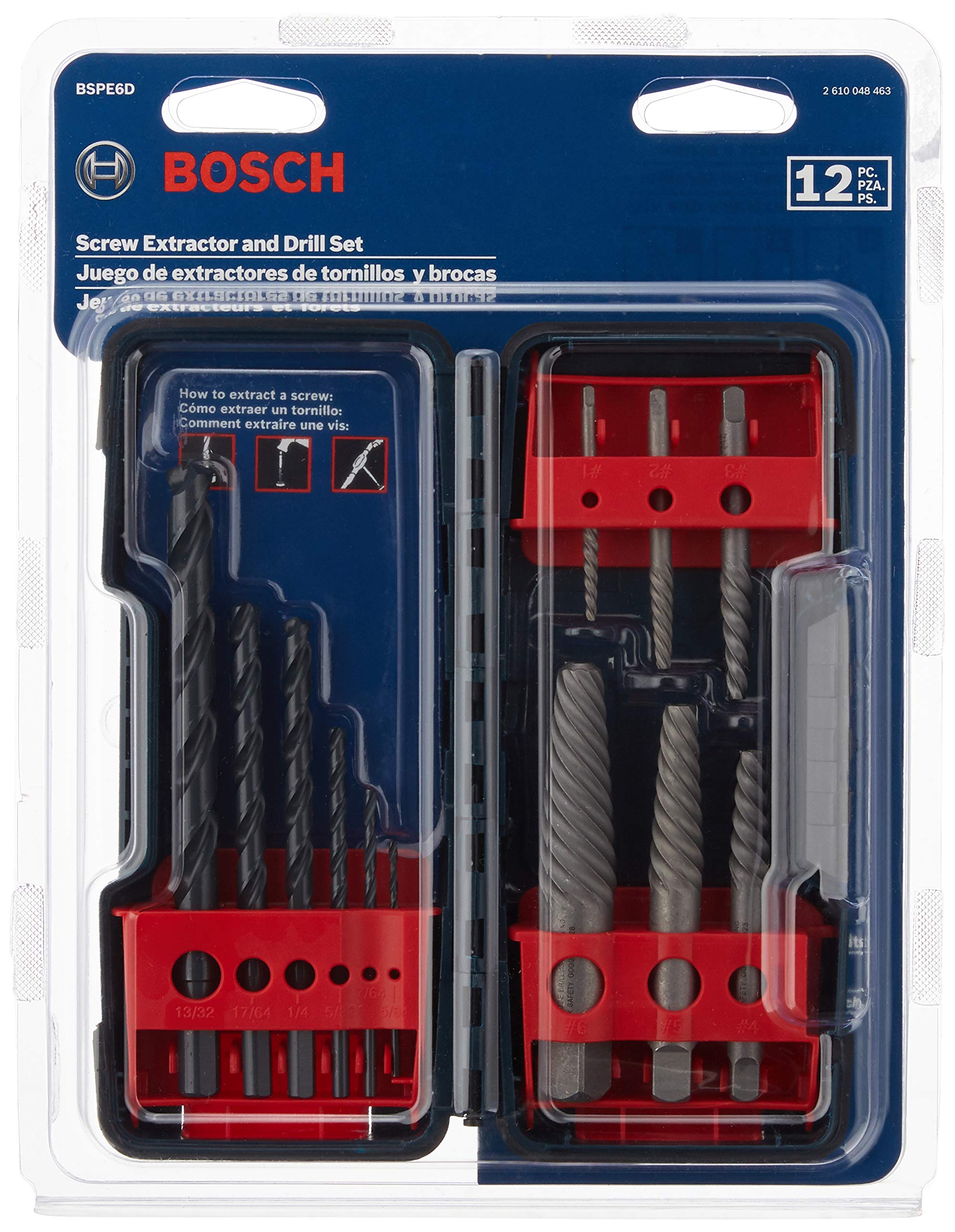 12-Piece BOSCH High-Carbon Steel Spiral Flute Screw Extractor Set w/ Case $25 + Free Shipping w/ Prime or on $35+