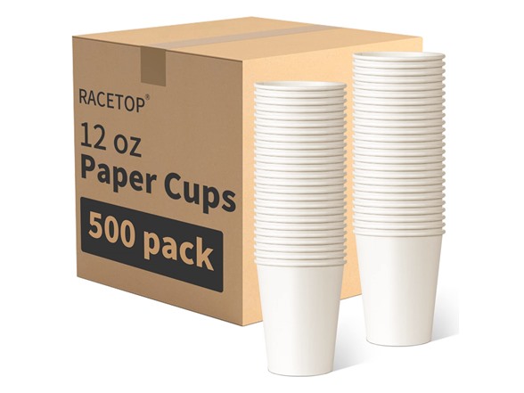 500-Pack 12oz. RACETOP Paper Hot Cups $35 + Free Shipping w/ Prime