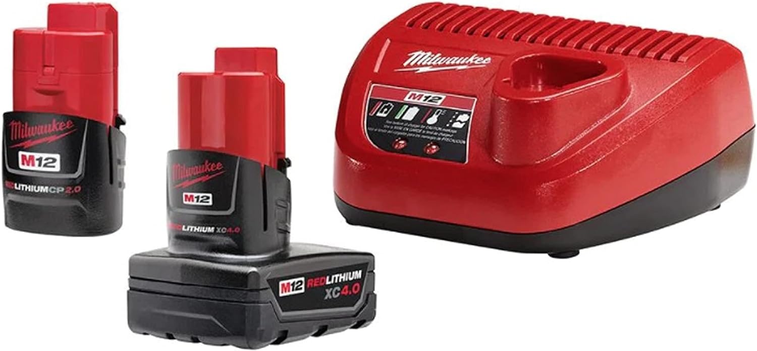Milwaukee M12 12-Volt Lithium-Ion 4.0 Ah & 2.0 Ah Battery + Charger Kit $79 + Free Shipping