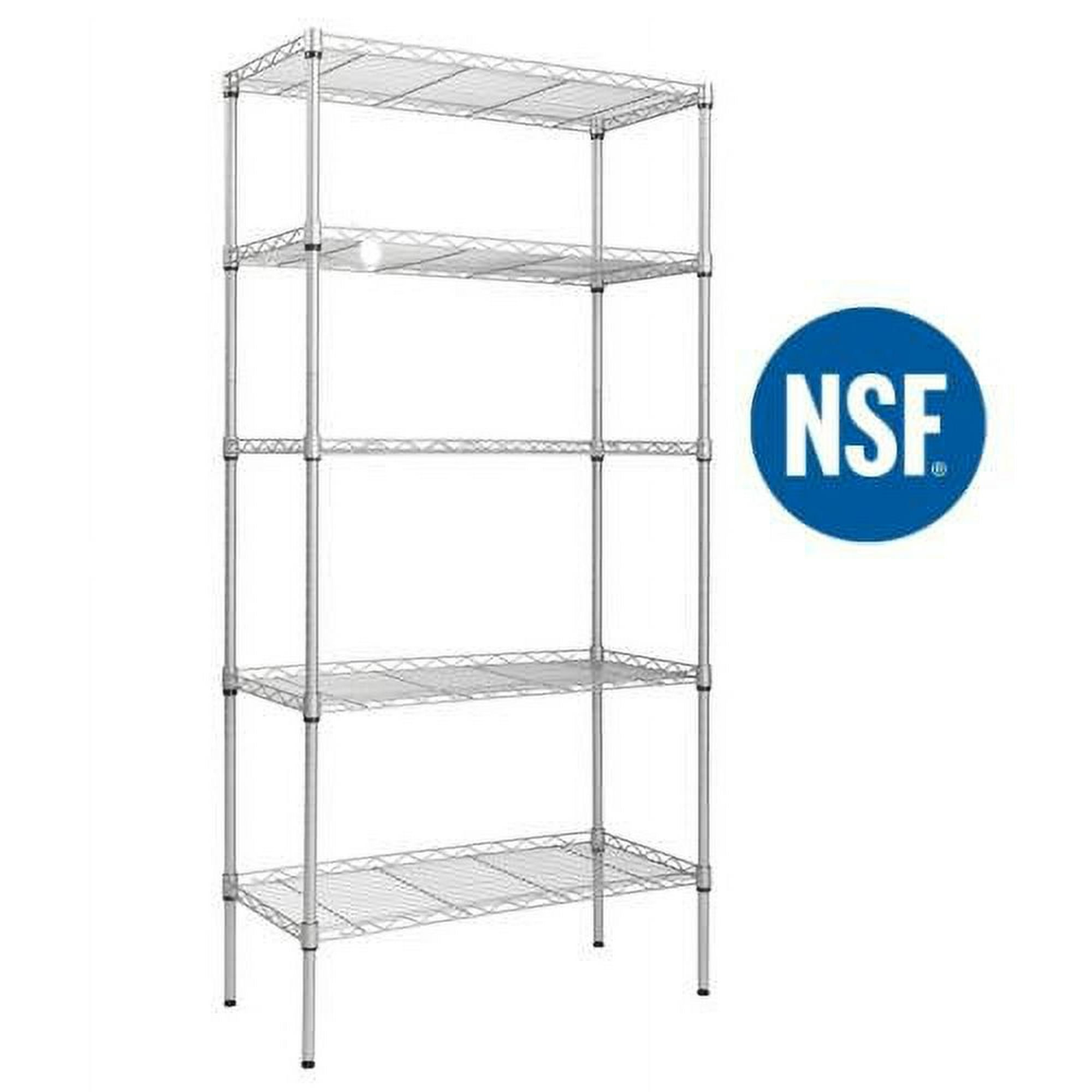 5-Tier Ktaxon Wire Shelving Unit Storage Rack (Silver) $39.89 + Free Shipping