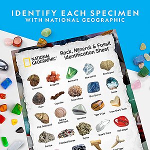 National Geographic Mega Fossil and Gemstone Dig Kits - Excavate 20 Real Fossils and Gems, Great Stem Science Gift for Mineralogy and Geology
