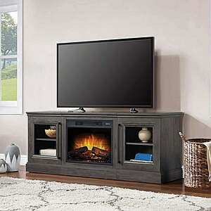 Mainstays media fireplace tv stand shop for flat panel tvs up