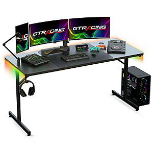 55" GTRACING Large RGB Gaming Desk $  70 + Free Shipping