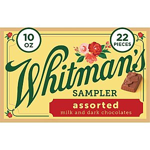 10-Oz 22-Piece Whitman's Sampler Mother's Day Assorted Chocolates (Milk & Dark) $  5.24 & More + Free Shipping w/ Prime or on $  35+