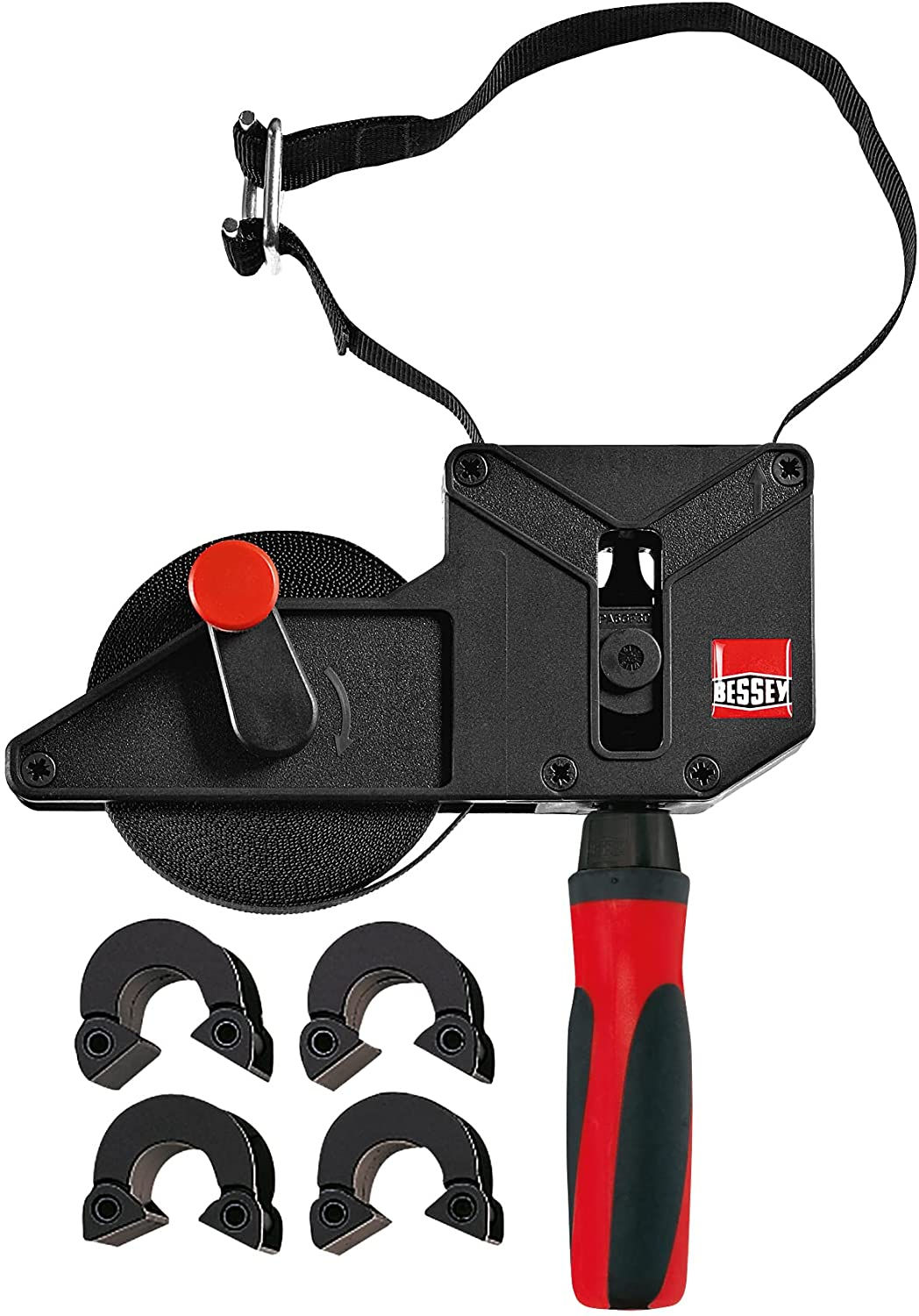 Bessey Tools VAS-23 2K Variable Angle Strap Clamp with 4 Clips,Black with red handle - $19.36 at Amazon.com