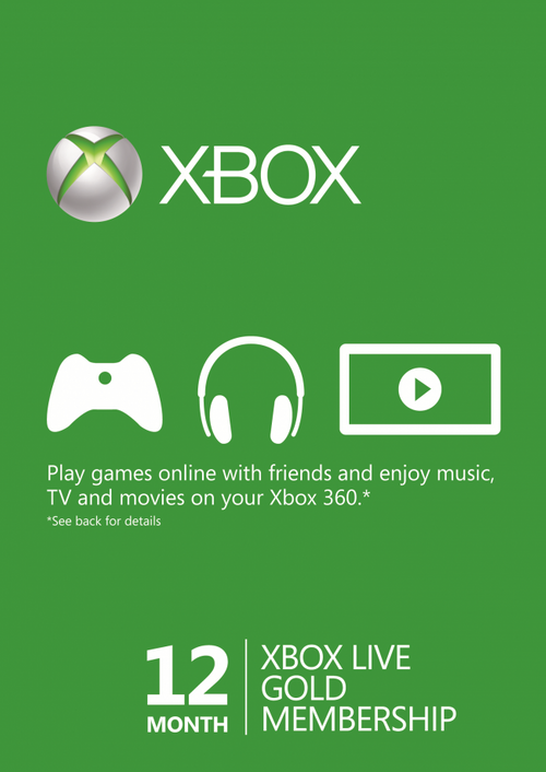 12 Month Xbox Live Gold Membership BRAZIL $32.49