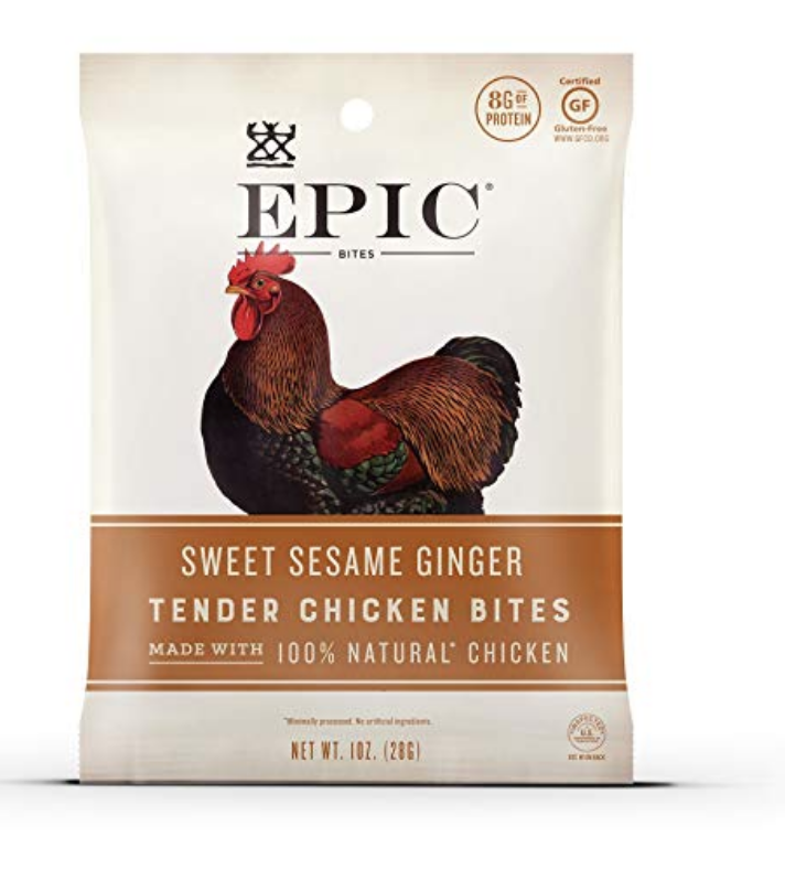 $6.67 EPIC Sesame Ginger Chicken Bites, Whole30, 8 Count Box 2.5oz pouches