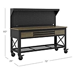 Costco Whalen 72” Industrial Metal and Wood Workbench YMMV - $399.99