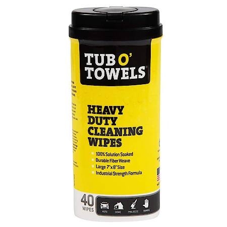 Tub O' Towels Tub O' Towels Heavy Duty Cleaning Wipes, 40 Count TW40 - $3.65