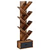 7-tier Rolanstar Tree Bookshelf with Drawer (Rustic Brown) $24.99 + Free Shipping w/ Prime or on $35+