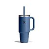 40-ounce hydro flask insulated stainless steel travel tumbler w/ straw & handle (harbor blue) $19.99 + free shipping w/ prime or $6 fee per order
