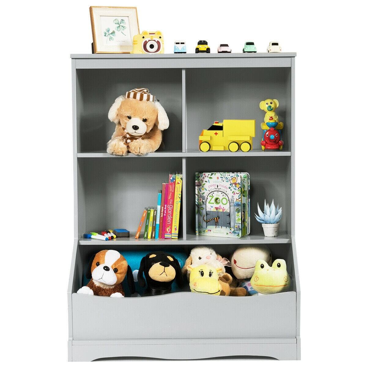 Costway 3-Tier Children's Multi-Functional Bookcase Toy Storage Bin Floor Cabinet $88.95 + Free Shipping