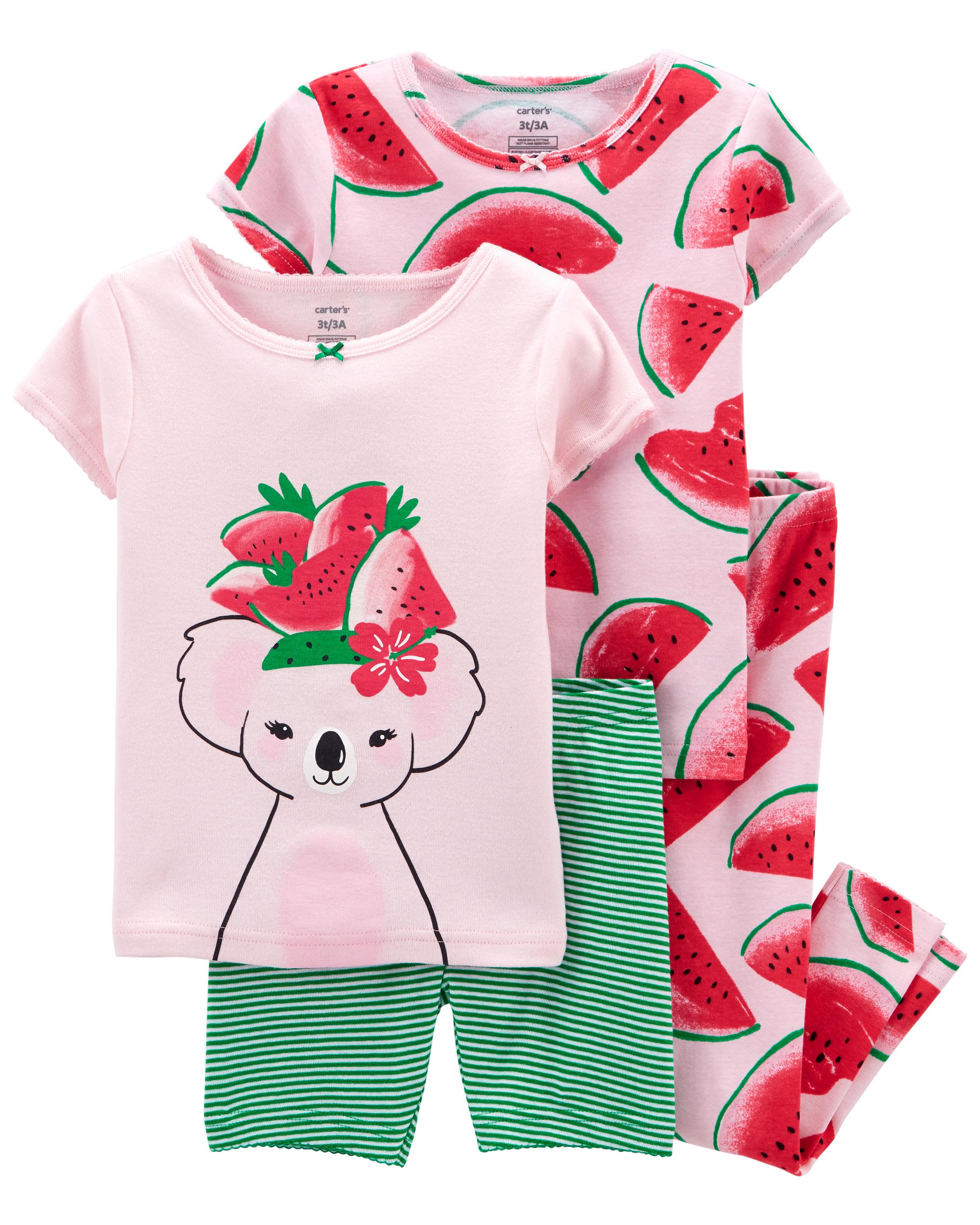 Carter's Kids' Pajamas: 4-Piece Baby Girls' Snug Fit Cotton PJs $8.80, Toddler Girls' Snug Fit PJs $9.60, More + Free Shipping on $35+