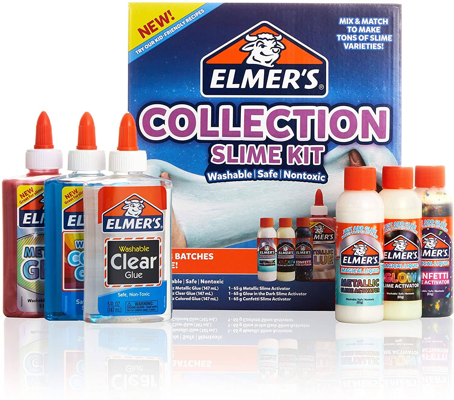 6-Piece Elmer's Collection Slime Kit Supplies (Glow In The Dark Slime Activator, Metallic Magical Liquid, Confetti Magical Liquid, More) $7.48 + free shipping w/ Prime or on $25+