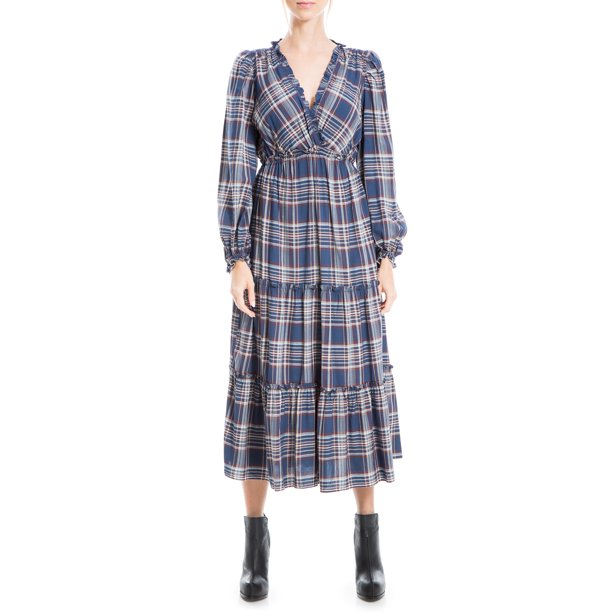 Max Studio Women's Apparel: Rayon Plaid 3/4 Sleeve Midi Dress $9.88, Max Studio Crepe Cropped Wide Leg Pant $9.88, More + Free Shipping w/ Walmart+ or $35+