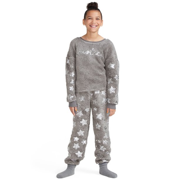 3-Piece Justice Girls' Pajama Set (Long Sleeve Sherpa Top/Pant/Socks) $5.54 + Free Shipping w/ Walmart+ or $35+