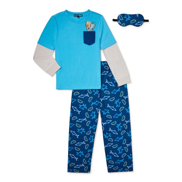 2-Piece Social Edition Boys' Long Sleep Top and Pant Pajama Sleep Set w/ Matching Eye Mask $3.90 + Free Shipping w/ Walmart+ or $35+
