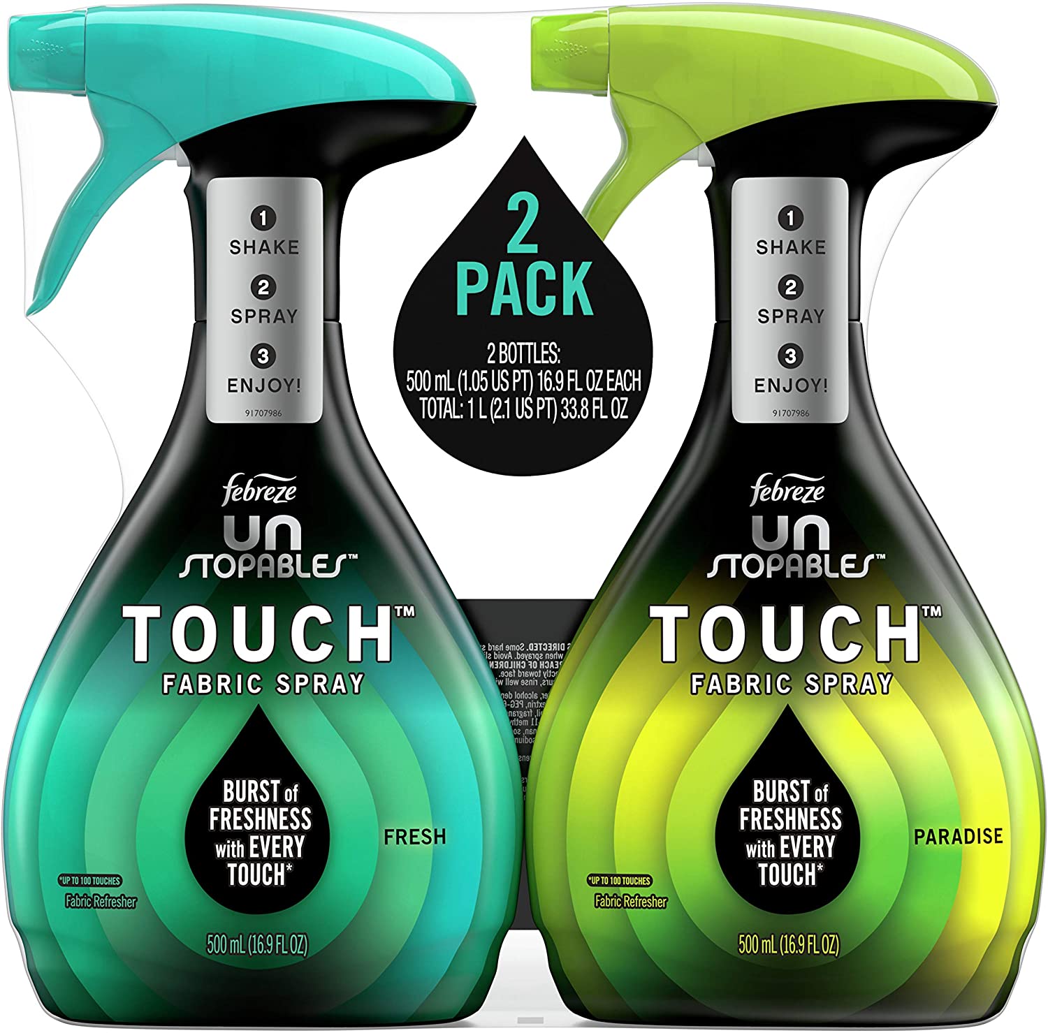 2-Pack 16.9-Ounce Febreze Unstopables Odor Eliminator Spray (Fresh & Paradise) $8.44 ($4.22 Each) + Free Shipping w/ Prime or $25+
