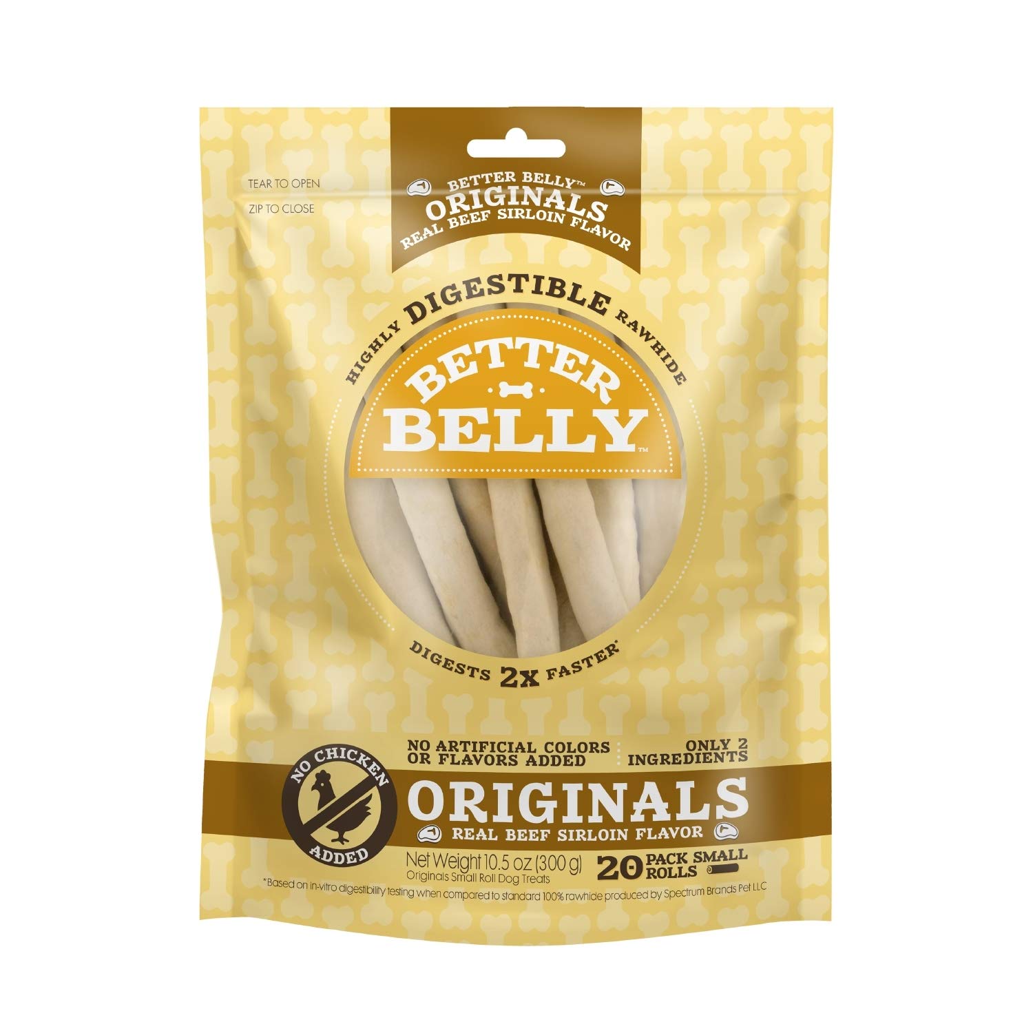 20-Count Better Belly Originals Small Rolls Dog Chews (Real Beef Sirloin Flavor) $4.19 w/ S&S + Free Shipping w/ Prime or on $35+
