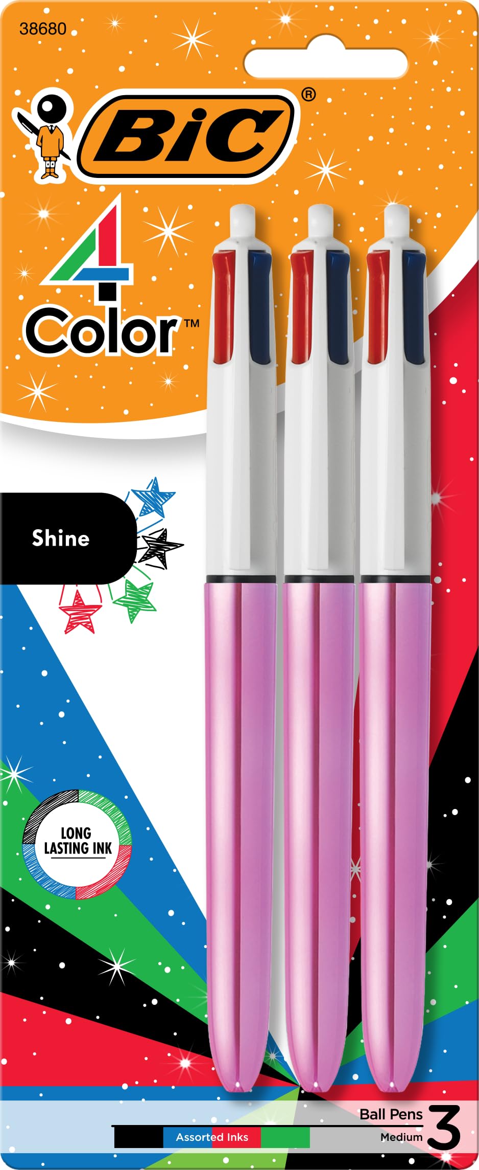 3-Count 4-Color BIC Shine Retractable Ball Pens $4.19 w/ S&S + Free Shipping w/ Prime or on $35+