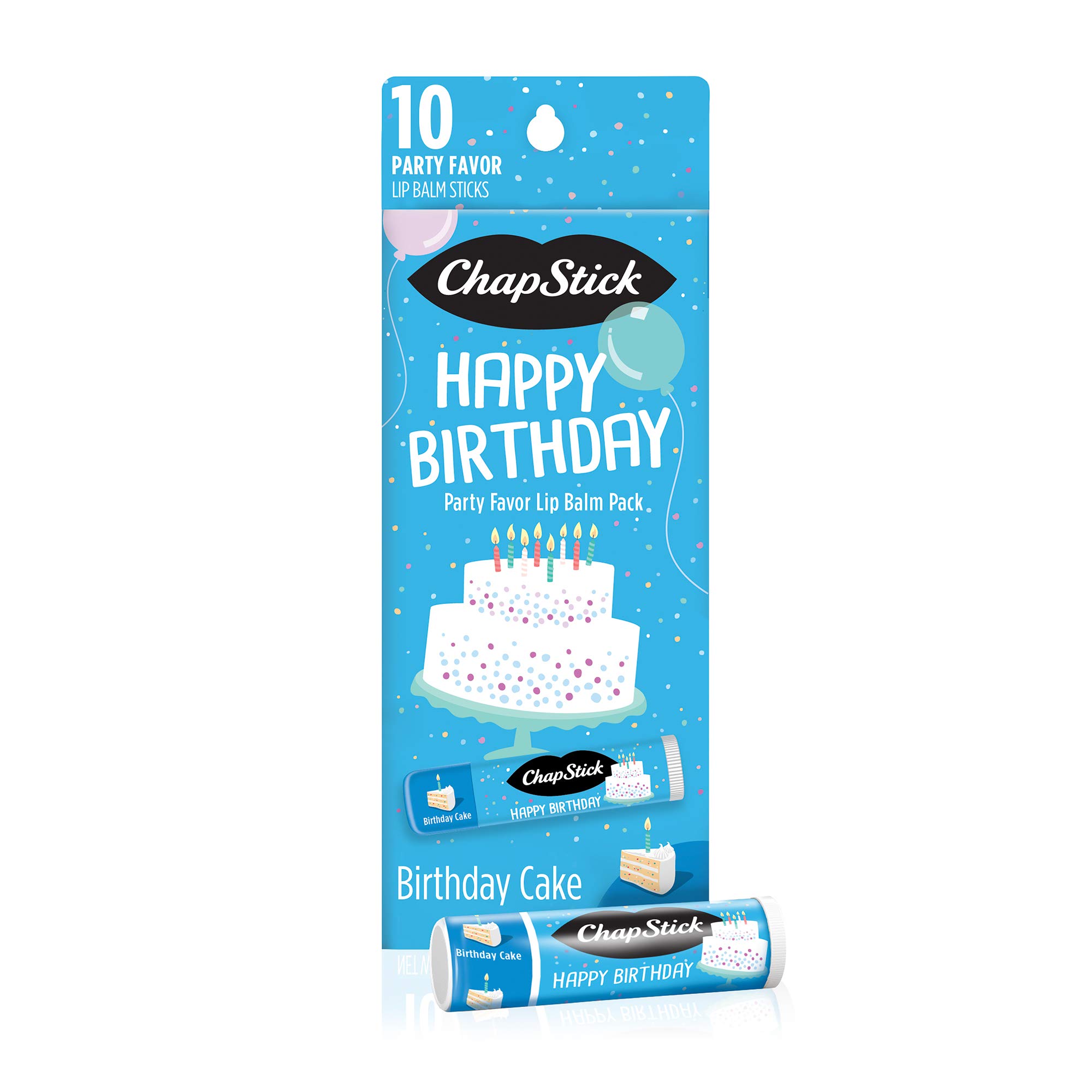10-Pack Chapstick Party Favor Lip Balm (Birthday Cake Flavor) $6 w/ S&S + Free Shipping w/ Prime or on $35+