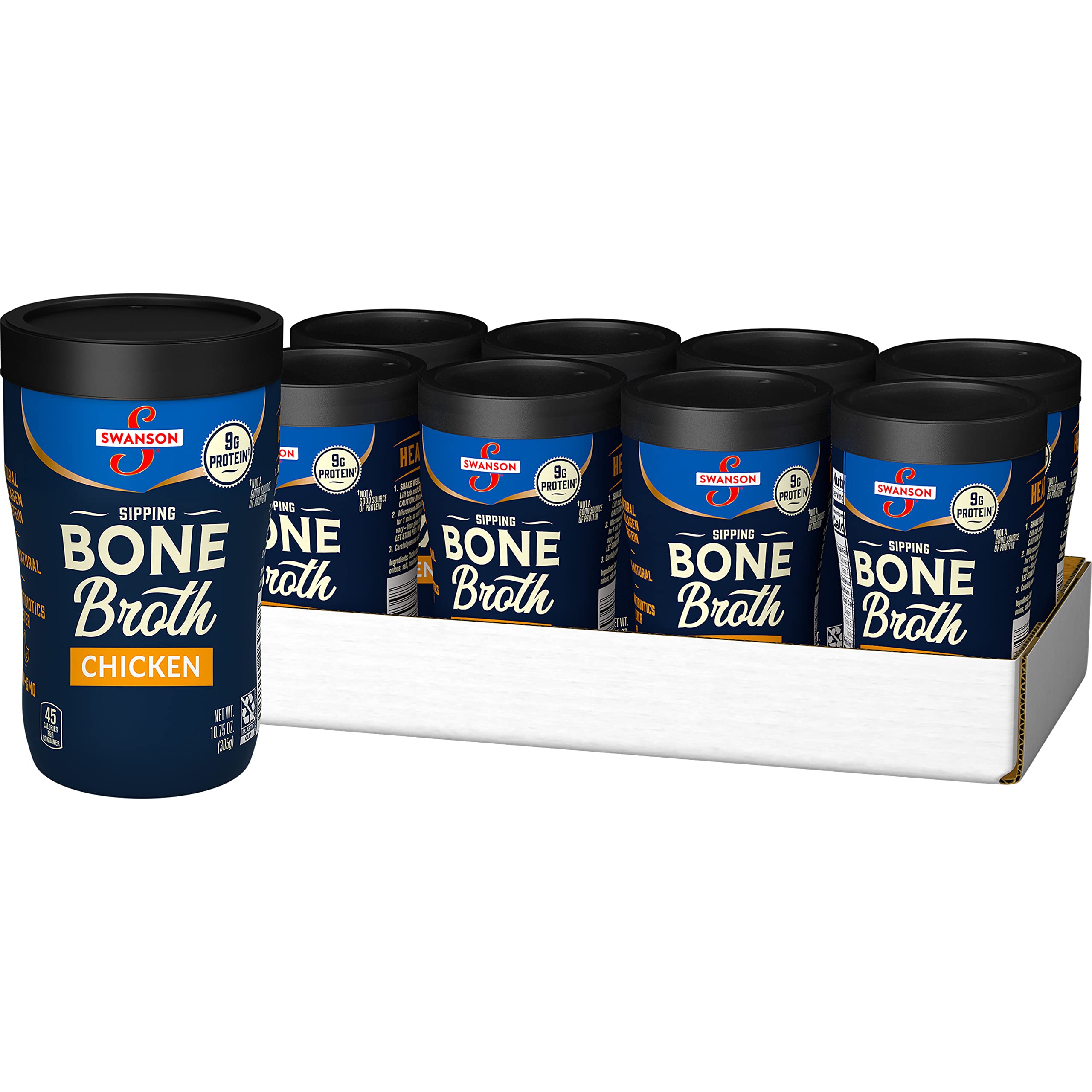 8-Pack 10.75-Ounce Swanson Sipping Bone Broth (Chicken Bone Broth) $11.25 ($1.41 Each) w/ S&S + Free Shipping w/ Prime or on $35+