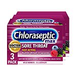 3-Pack 15-Count Chloraseptic Max Strength Sore Throat Lozenges (Wild Berries) $7.45 w/ Subscribe &amp; Save