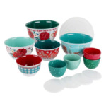 18-Piece The Pioneer Woman Melamine Mixing Bowl Set with Lids (Wishful Winter) $13.15