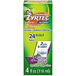 4-Ounce Zyrtec Children's Allergy Relief Syrup $6.72 w/ S&amp;S, 12-Count Zyrtec Allergy Relief Liquid Gel Capsules $10.23 w/ S&amp;S + Free Shipping w/ Prime or on $35+