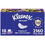 18-Pack 120-Count Kleenex Ultra Soft Facial Tissues (2160 Total Tissues) $19.45 w/ Subscribe &amp; Save
