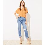 Loft Women's Apparel Sale: Destructed High Rise Straight Crop Jeans $9.90 &amp; More + Free S/H on $49+