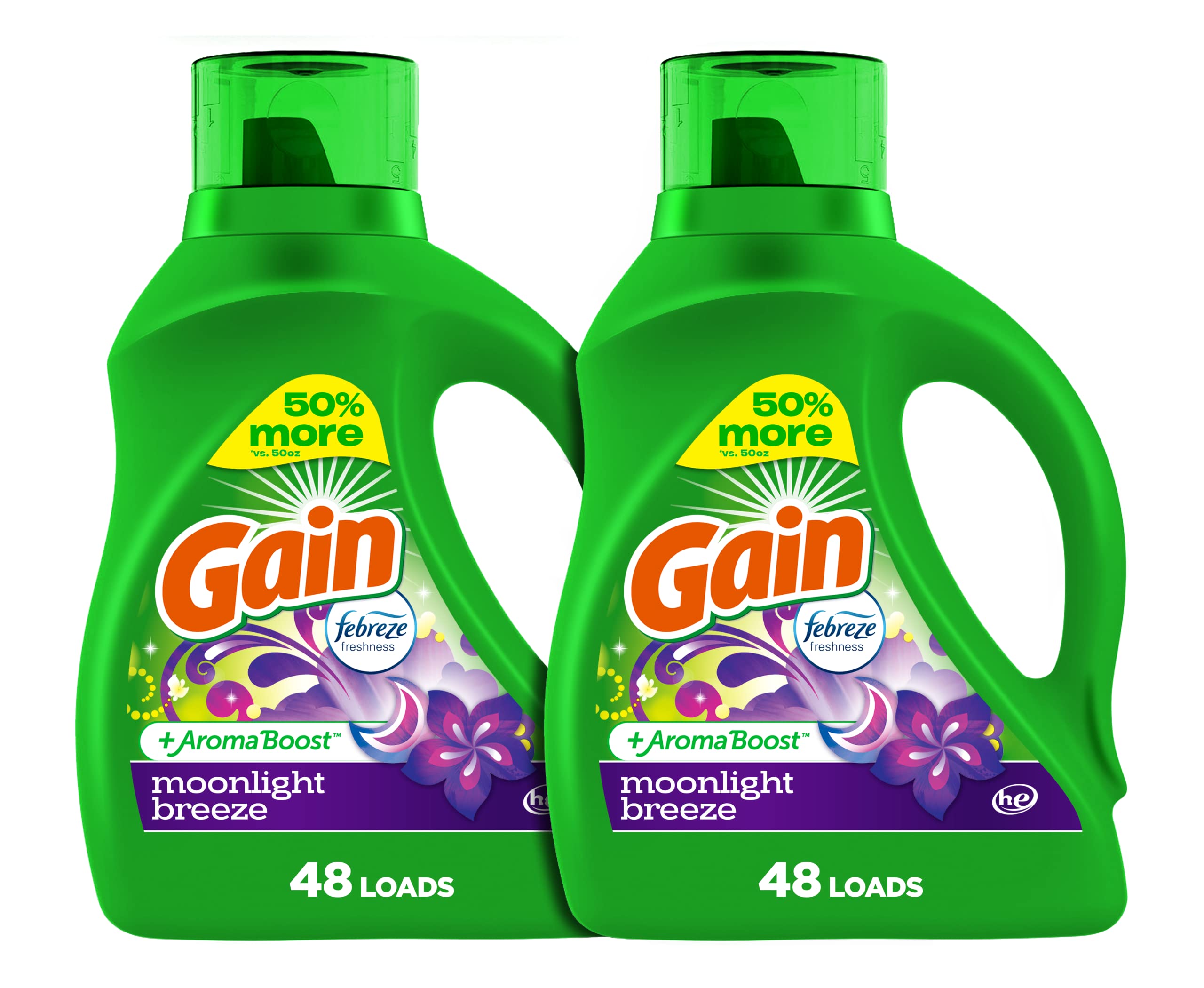 2-Count 65-Ounce Gain + Aroma Boost Laundry Detergent (Moonlight Breeze) $11.02 w/ S&S + Free Shipping w/ Prime or on $35+
