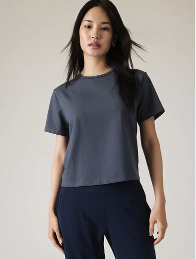 Athleta Apparel: Women's Essential Tee (Various Colors) $31.50, Women's Brooklyn Utility Pant $69.30, More + Free Shipping on $50+