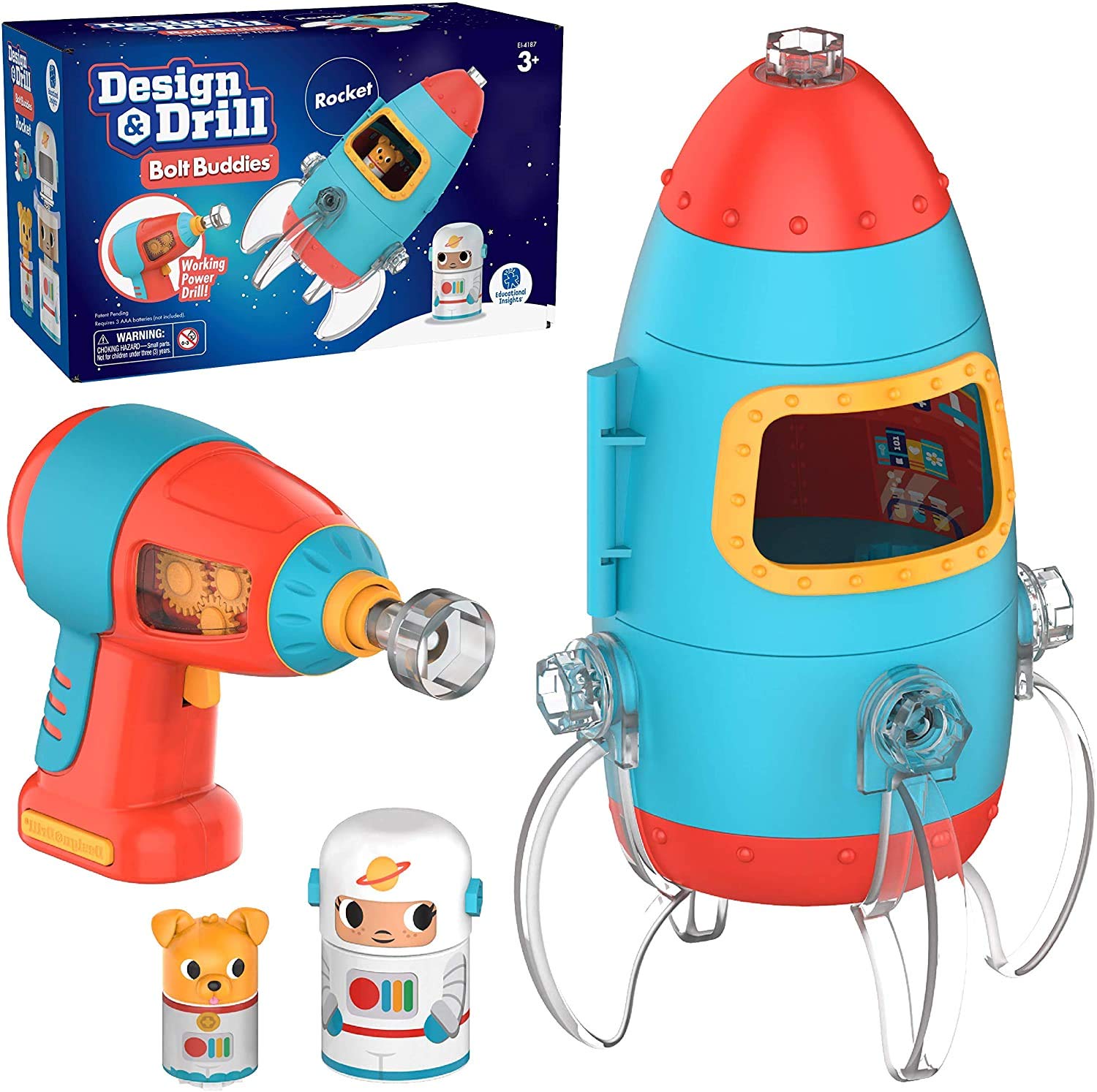 Educational Insights Design & Drill Bolt Buddies Rocket Perfect Drill Construction Playset $9.97 + Free Shipping w/ Prime or on $35+