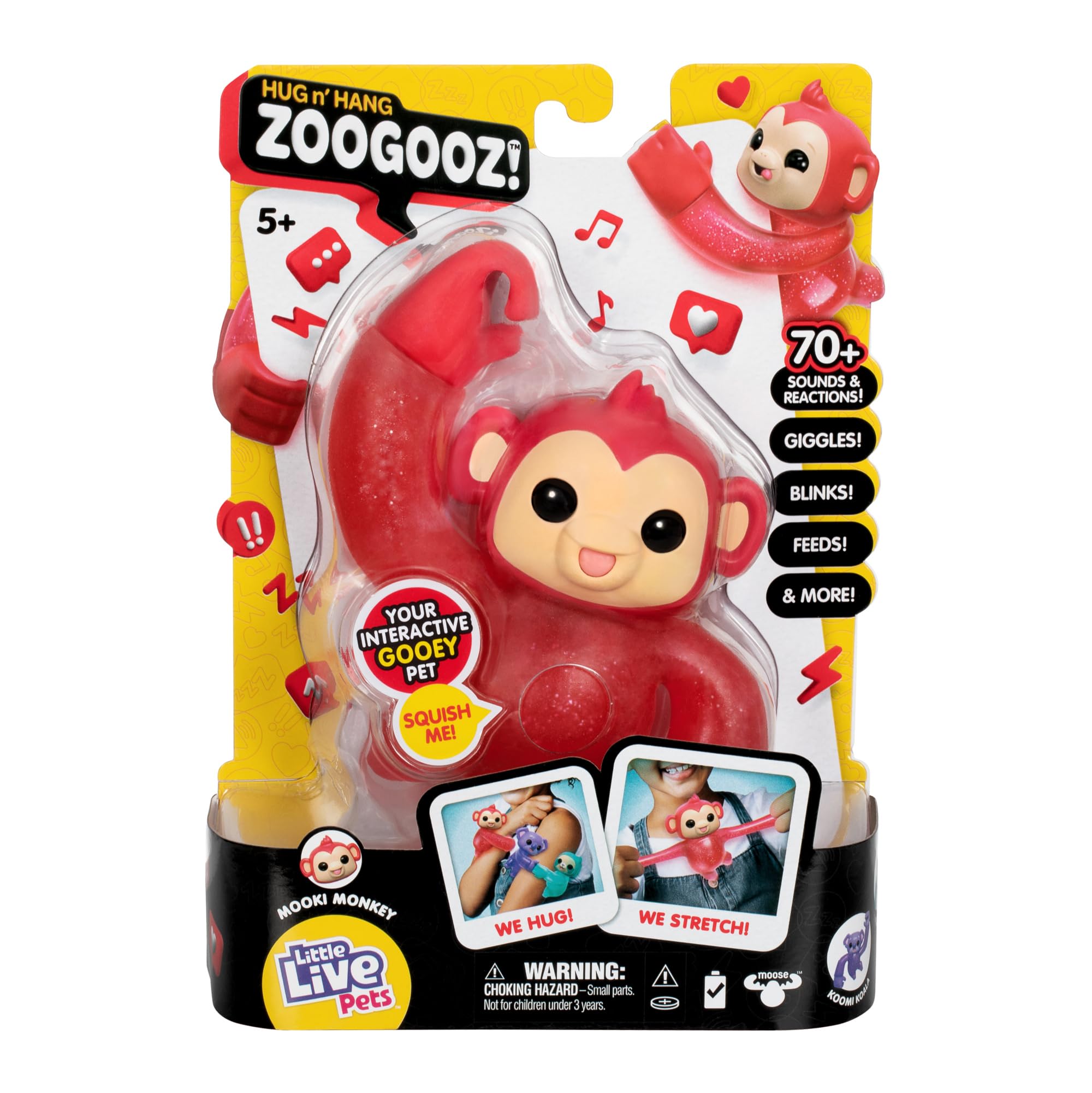 Little Live Pets Hug n' Hang Zoogooz: Mookie Monkey (Interactive Electronic Squishy Stretchy Toy Pet) $5.10 + Free Shipping w/ Prime or on $35+