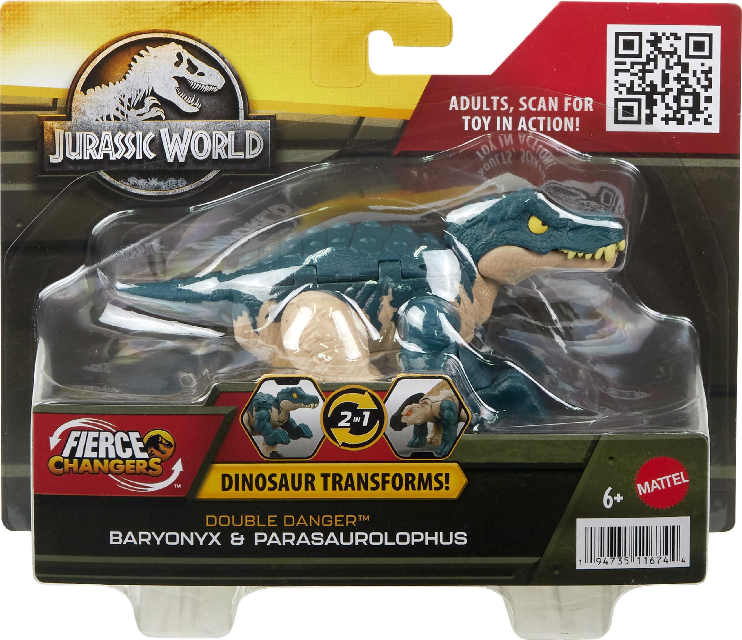2-in-1 Mattel Jurassic World Transforming Dinosaur Figure Toy $6.99 + Free Shipping w/ Prime or on $35+